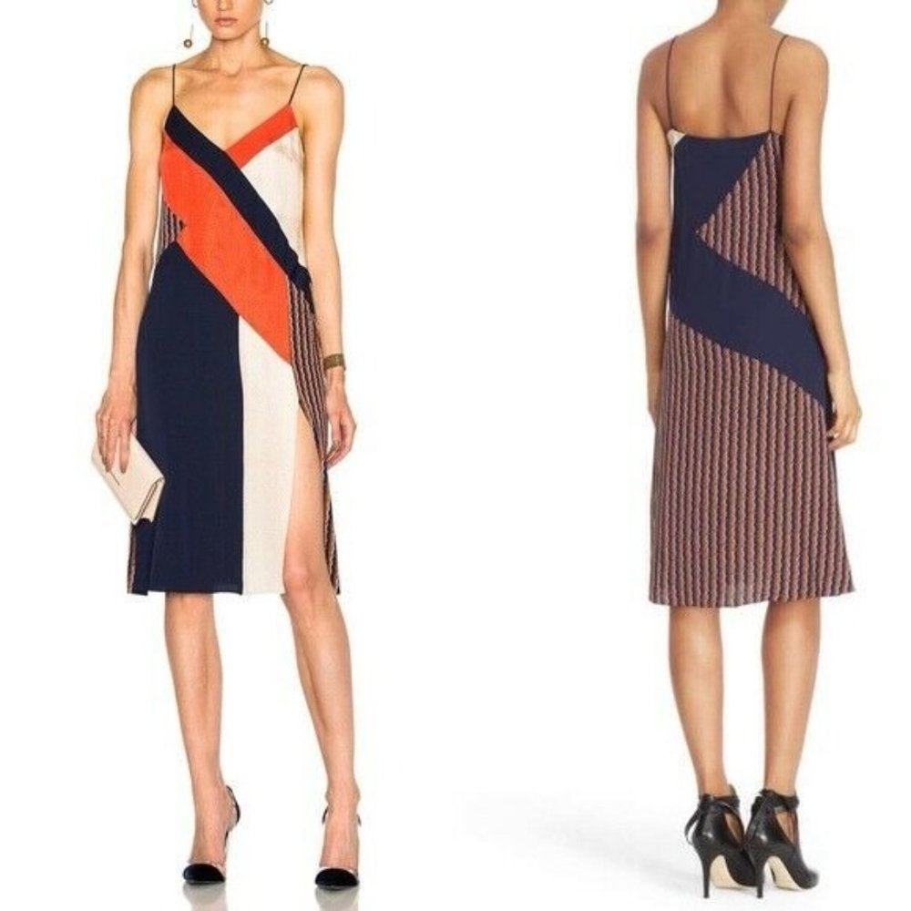 Diane Von Furstenberg Frederica Paneled Printed Si